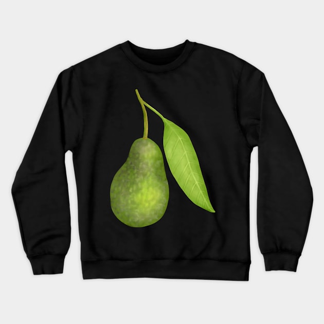 Painted avocado with a leaf Crewneck Sweatshirt by Amalus-files